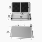 Geekria Audio Interface Carrying Case, Compatible with Akai Professional MPC Live III, EVA Hard Shell Portable Travel Bag (Light Gray)