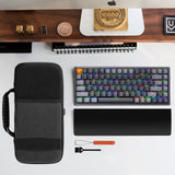 Geekria 75% 84-key Keyboard Case, Hard Shell Travel Carrying Bag, Compatible with Keychron K2 HE, EPOMAKER x Aula F75, ASUS ROG Azoth Extreme 75/Falchion Ace 75 HE, Womier S K80 (Dark Gray)