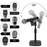 Geekria for Creators Telescoping Tabletop Microphone Stand Compatible with SAMSON Q2U, Q7x, Q8x, Shure SM57-LC, Sm58, PGA48, BETA 57A Desk Mic Holder and Phone Holder