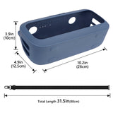 Geekria Silicone Speaker Case Cover Compatible with Bose SoundLink Max Case, Protective Soft Skin, Replacement Portable Speakers Travel Carrying Sleeve with Shoulder Strap (Blue)