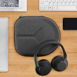Geekria Shield Headphones Case Compatible with Skullcandy Crusher ANC 2/EVO, Bose QC Ultra II and More, Replacement Protective Hard Shell Travel Carrying Bag with Cable Storage (Dark Grey)