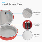 Geekria Shield Headphones Case Compatible with Beats Studio Pro/3/2 Wireless and More, Replacement Hard Shell Travel Carrying Bag with Cable Storage (Red)