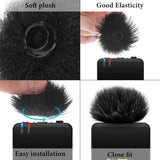 Geekria for Creators Furry Windscreen Compatible with Rode Wireless GO Gen 3 III, GO 2, PRO, ME Mic DeadCat Wind Cover Muff, Fluff Cover Windshield, Wind Noise Reduction (Black / 2 Pack)