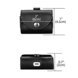 Geekria Leather Earbuds Case Pouch for AirPods 4, AirPods Pro 2, AirPods 3, Belt Clip Magnetic Closure Carrying Holder for Wireless Earbuds Charging Case (Black)
