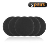 Geekria 5 Pairs QuickFit Foam Replacement Ear Pads for Sennheiser PX100, PX80, PC131, Koss SP, Koss PP Headphones, Headset Cups Cover Repair Parts (Black)