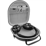 Geekria Shield Headphones Case for Lay Flat On-Ear Headphones, Replacement Hard Shell Travel Carrying Bag with Cable Storage, Compatible with Soundcore Q45, B&O H95 Headsets (Black)