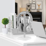 Geekria Aluminum Alloy Headphone Stand for Over-Ear Headphones, Gaming Headset Holder, Desk Display Hanger with Solid Heavy Base Compatible with Beats SoloPro, Bose QC35 (White)