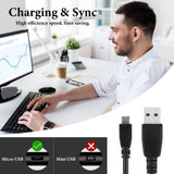Geekria for Creators USB A to Micro USB Microphone Cable 9 ft / 280 CM, Compatible with Razer Seiren Emote, Seiren X, Mic Cord (Black)