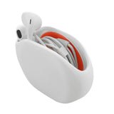 Geekria In-Ear Headset Smart Storage Box / Headphone Cable Storage Organizer / Earbuds Holder Case / Earphone Bobbin Winder Wrap / Cord Tangle-Free Portable Manager / Wire Keeper (White)
