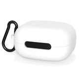 Geekria Silicone Case Cover Compatible with Soundcore by Anker C40i True Wireless Earbuds, Protective Earphones Skin Cover with Keychain Hook, Charging Port Accessible (White)