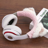 Geekria NOVA Knit Fabric Headband Pad and Cat Ears Compatible with Bose QC35 II, ATH-M50x, Beats Studio Pro, SONY WH-1000XM6 Headphone, Headband Cover Protector (Pink)