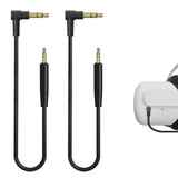 Geekria VR Short Audio Cable Compatible with Meta Quest 3, Meta Quest 2, 3.5mm to 2.5mm Cord, TRS Replacement Cable for Headphones, Fits the Audio Interface on The Same Side (2 Pack / 1ft)