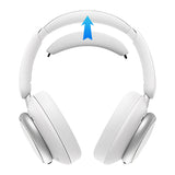 Geekria Protein Leather Headband Pad Compatible with Anker Space Q45 Headphones, Replacement Band Repair Part (White)