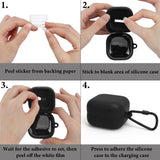 Geekria Silicone Case Cover Compatible with Sony LinkBuds Clip (WF-LC900) True Wireless Earbuds, Protective Earphones Skin Cover with Keychain Hook (Black)