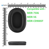 Geekria Leatherette Replacement Ear Pads for SONY MDR-7506, MDR-V6, MDR-V7, MDR-CD900ST Headphones Ear Cushions, with Video Guide (Black)