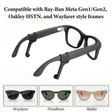 Geekria Sound-Enhancing Audio Tubes Compatible with Ray-Ban Meta Gen1/Gen2 Glasses/Oakley HSTN, Smart Glasses Directional Sound Guide Accessories, Clip-On Sound Amplifier (1-Pair)