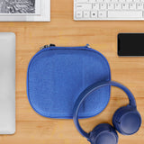 Geekria Shield Headphones Case Compatible with JBL Tune 660BTNC/700BT/510BT/570BT, Live 460NC, Replacement Hard Shell Travel Carrying Bag with Cable Storage (Blue)