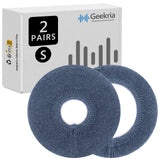Geekria 2 Pairs Knit Headphones Ear Covers - Product Safety Certified - Washable & Stretchable Sanitary Earcup Protectors for On-Ear Headsets, Sweat Pads for Gym, Meeting (Size S / Blue)