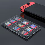 Geekria Game Card Case Compatible with Nintendo Switch NS, NX, 9 Cartridge Slots Holder, Transparent Acrylic Storage Box