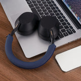 Geekria Silicone Headband Cover Compatible with Sony WH-1000XM5, WH1000XM5 Wireless Headphones, Head Top Cushion Pad Protector, Sweat Cover, Replacement Repair Part, Easy DIY Installation (Blue)