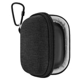 Geekria Shield Earbuds Case Compatible with JBL Vibe Beam 2/Buds 2, Tune 130NC/230NC/Flex, Replacement Hard Shell Travel Carrying Bag with Carabiner Clip (Dark Grey)