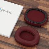 Geekria Elite Sheepskin Replacement Ear Pads for Bang & Olufsen Beoplay H95 (1266100) Headphones Ear Cushions, Repair Parts (Red)