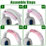 Geekria NOVA Flex Fabric Headband Cover Compatible with Skullcandy Crusher Evo/Crusher ANC/Crusher ANC 2, Hesh 3/Evo/ANC and Venue Headphone, Head Cushion (Pink Marble)