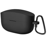 Geekria Silicone Case Cover Compatible with Sony WF-1000XM4 True Wireless Earbuds, Soft Protective Skin with Keychain Hook, Anti-Scratch, Charging Port Accessible (Black)