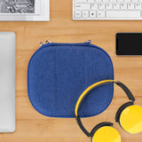 Geekria Shield Headphones Case Compatible with JBL, Sony, AKG, Skullcandy, Replacement Hard Shell Travel Carrying Bag with Cable Storage (Blue)