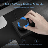 Geekria Volume Control Knob with Rotate Volume Adjustment One Key Mute Function, Aluminum alloy casing Computer Audio Control Adapter, Support Windows XP/Vista/7/8/10/11 macOS (Black)