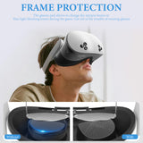 Geekria VR Glasses Spacer Compatible with Meta Quest 3S, Magnetic Frame Lens Insert, Protector Anti-Scratches Ring, Prevent Scratches Between Glasses and VR Lens (Black)