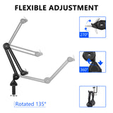 Geekria for Creators Microphone Arm Compatible with Rode Podmic, NT-USB, NT1-A, NT1, Mic Boom Arm Mount Adapter with Tabletop Flange Mount, Suspension Stand, Mic Scissor Arm, Desk Mount Holder