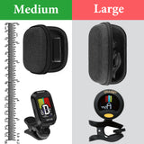 Geekria Shield Case for Guitar Tuner, Portable Cover Travel Bag, Hard Shell Tuner Storage Case with Space for Pick Holder (Black)