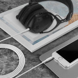 Geekria Audio Cable Compatible with Headphones, Speakers, Car Stereos, 3.5mm Replacement Stereo Cord (4 ft / 1.2 m, White)