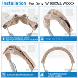 Geekria 2Pcs Replacement Headband Cover for Logitech Zone Wired/ 750/ 900/ Wireless/ 300/ 301, Sennheiser HD1 In-Ear, Sony WI1000X, Bose QC30 Headphones (Light Brown)