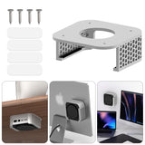 Geekria Desktop Computer Under Desk Mount, Compatible with Apple 2024 Mac mini M4/M4 Pro, 3D Printed Resin Mount, Wall Mount - VESA Bracket (Silver)