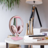 Geekria Pink Gaming Headset Stand, Aluminum Headphone Holder with Heavy Non-Slip Base, Desktop Over-Ear Headphones Hanger for Desk Setup, Fits Sony, Bose Beats