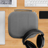 Geekria Shield Headphones Case Compatible with Sennheiser HD 400S, HD660s, HD 560S, Large-Sized Over-Ear Headphones, Replacement Hard Shell Travel Carrying Bag with Cable Storage (Microfiber Grey)