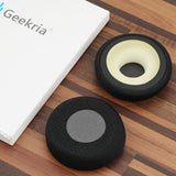 Geekria Comfort Mesh Fabric Replacement Ear Pads for Jabra Evolve 65UC/ 65MS/ 40UC/ 40MS/ 30US/ 30II/ 20SE/ 20UC/ 20MS Headphones Ear Cushions, Repair Parts (Black+Grey)