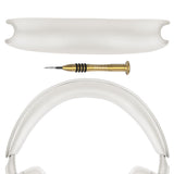Geekria Protein Leather Headband Pad Compatible with Bowers & Wilkins Px7 S3 Px8 S2, Comfort Replacement Band for Headphones, Headset Head Top Cushion Cover Repair Part (White)