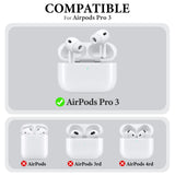 Geekria Earbud Case with Belt Clip, Protective Waist Pouch Compatible with Apple AirPods Pro 3, Portable Travel Carrying Holder (White)