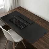 Geekria Vegan Leather Desk Mat with Keyboard Dust Cover, Non-Slip Waterproof Large Desktop Protector Pad, Laptop Desk Pad for Office Gaming (35.4" x 16.1" Black)