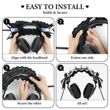 Geekria Cute 3D Wings Headband Cover for Gaming Headset & Over-Ear Headphones, Compatible with Sony, Skullcandy, Razer and More, Decorative Soft Padded Sleeve (Black)