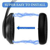 Geekria SNAP Ear Pads Replacement Kit for Beats Studio Pro Headphones, Magnetic Easy Switch Ear Cushions in Seconds, Repair Parts (Black Protein Leather, 1 Pair)