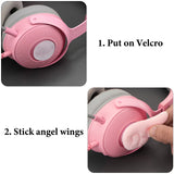 Geekria Angel Wings Decorative for Headphones, Diy Decoration Accessories Easy Install, No Tool Needed ( Pink/1 Pair )