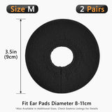 Geekria 2 Pairs Knit Headphones Ear Covers - Product Safety Certified - Washable & Stretchable Sanitary Earcup Protectors for Over-Ear Headsets, Sweat Pads for Gym, Gaming (Size M / Black)