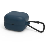 Geekria Silicone Case Cover Compatible with Sony LinkBuds Clip (WF-LC900) True Wireless Earbuds, Protective Earphones Skin Cover with Keychain Hook, Charging Port Accessible (Dark Blue)