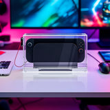 Geekria Switch Dock Cooling Dust Cover for Desktop, Acrylic Protective Case with Quiet Cooling Fan, Compatible with Nintendo Switch2/ OLED Docking Station, Anti-Scratch (Clear)