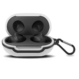 Geekria Silicone Cover Case for Samsung Galaxy Buds+, Buds 2 True Wireless Earbuds, Earbud Protection with Keychain (White)