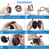 Geekria Earpads Suits Compatible with SONY MDR-10RBT MDR-10RNC MDR-10R Headphone Replacement Ear Pad + Headband Cover / Ear Cushion + Headband / Earpads Repair Parts + Headband Protector (Black)